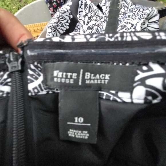 White House Black Market Strapless Black and White Dress - Picture 10 of 11